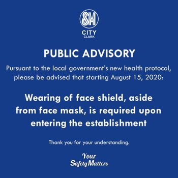 SM City Clark Announcement – 08-15-2020